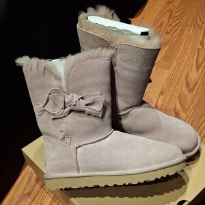 Women's Suede Boots with Bow Detail